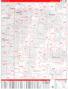 Kansas City  Wall Map Red Line Style